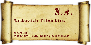 Matkovich Albertina névjegykártya